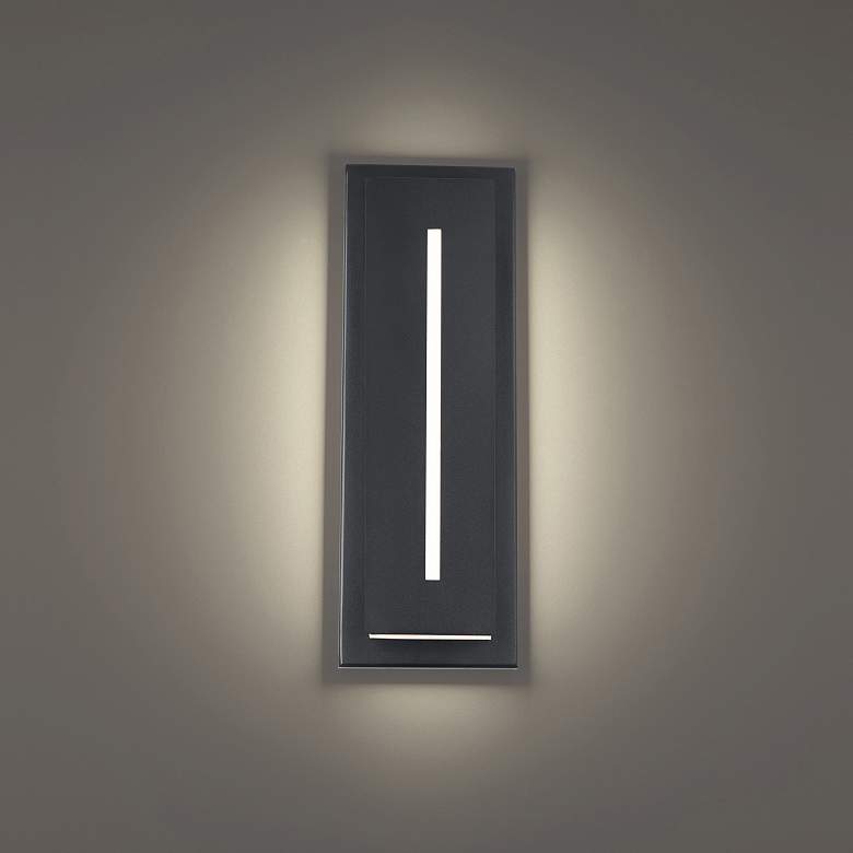 Image 1 Modern Forms Midnight 16" High Black Dark Sky LED Outdoor Wall Light