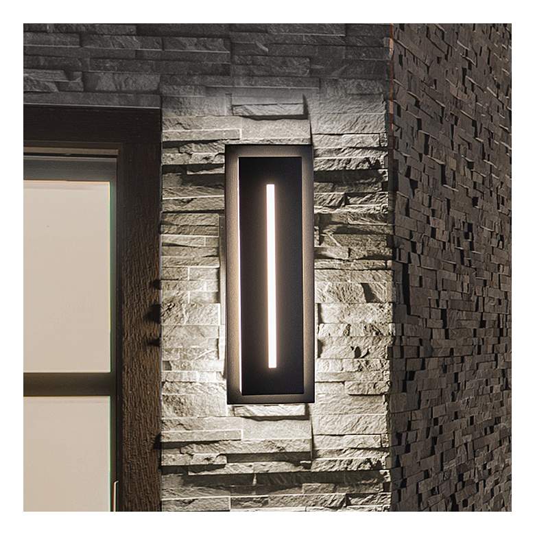 Image 2 Modern Forms Midnight 26" High Black LED Outdoor Wall Light