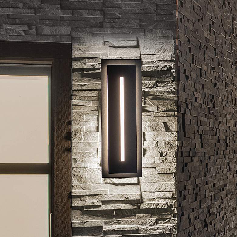 Image 2 Modern Forms Midnight 26" High Black LED Outdoor Wall Light