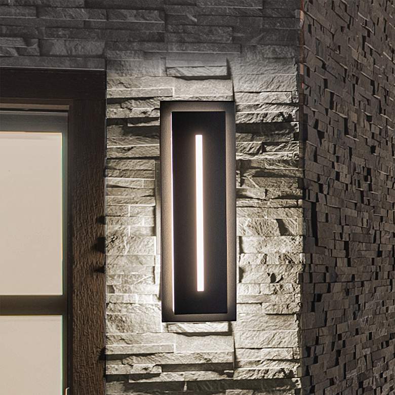 Image 2 Modern Forms Midnight 26" High Black LED Outdoor Wall Light