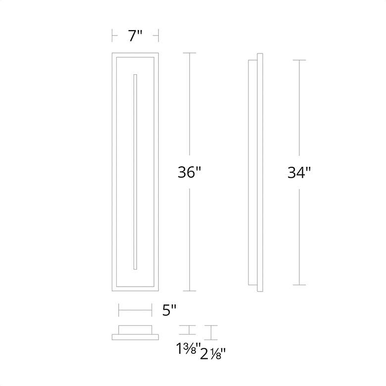 Image 5 Modern Forms Midnight 36" High Black LED Outdoor Wall Light more views