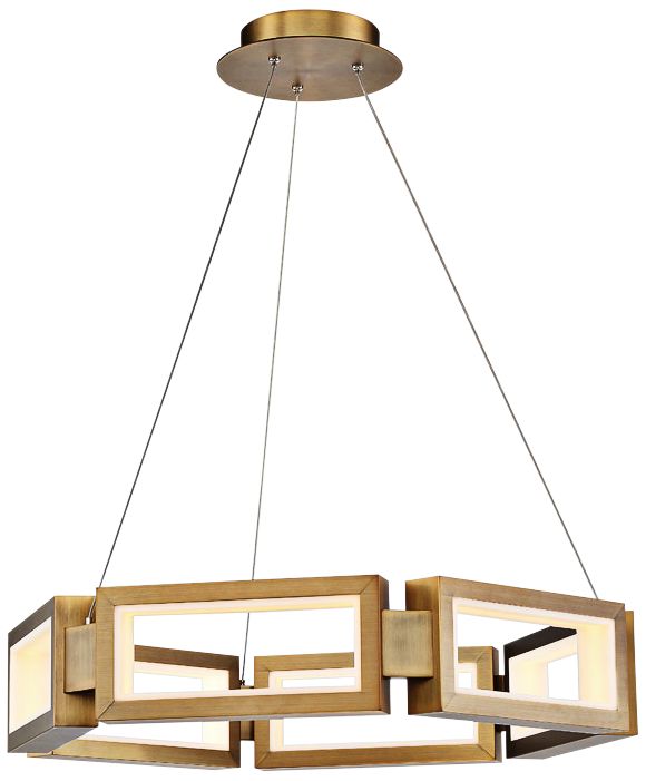 Modern Forms Mies 29"W Aged Brass 6-Light LED Chandelier
