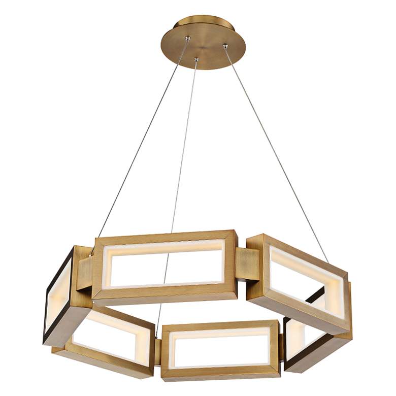 Image 3 Modern Forms Mies 29"W Aged Brass 6-Light LED Chandelier  more views