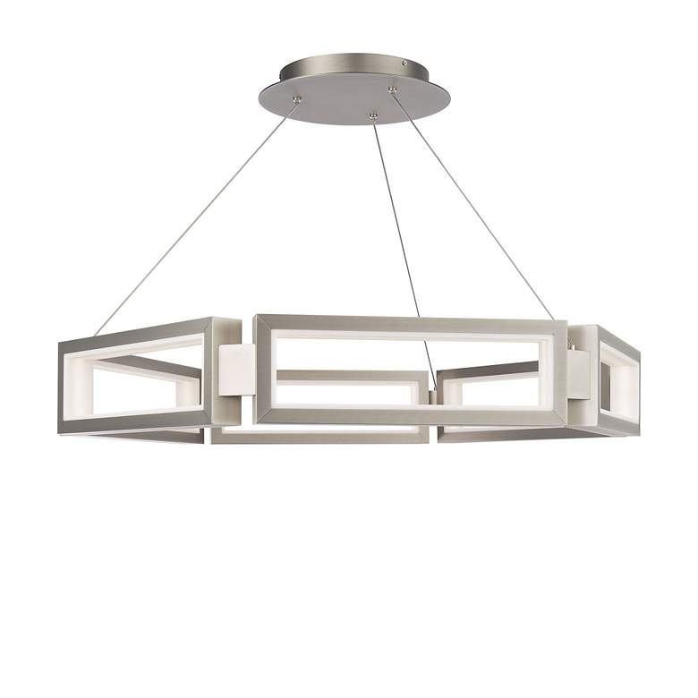 Image 2 Modern Forms Mies 32 1/4" Wide Brushed Nickel LED Chandelier more views