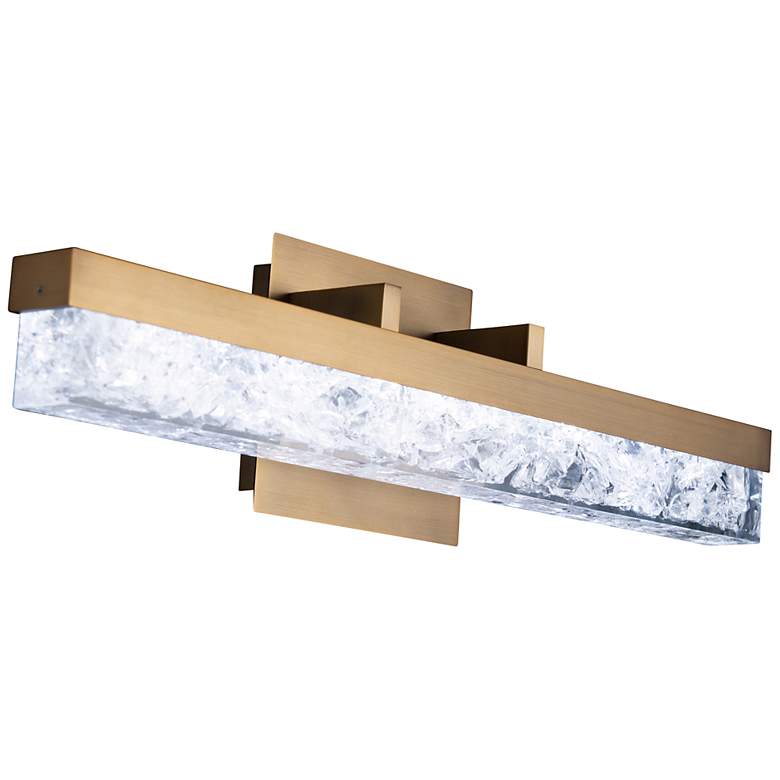 Image 1 Modern Forms Minx 20 1/2"W Aged Brass Crystal LED Bath Light