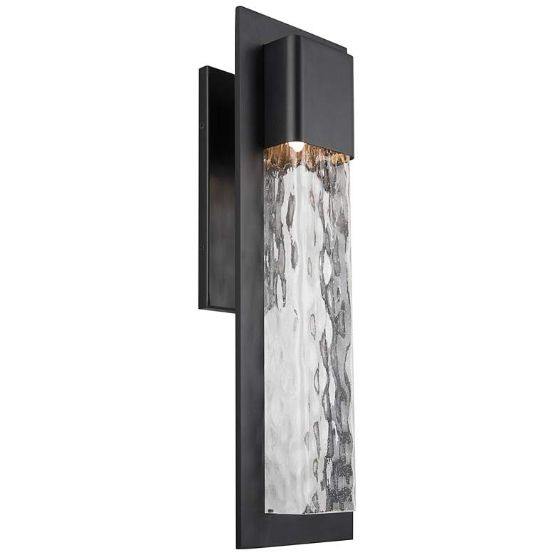 Image 1 Modern Forms Mist 25" High Black LED Outdoor Wall Light