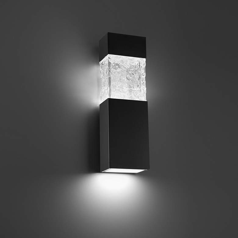Image 1 Modern Forms Monarch 18" High Black LED Outdoor Wall Light