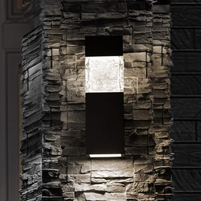 Image 1 Modern Forms Monarch 24" High Black LED Outdoor Wall Light