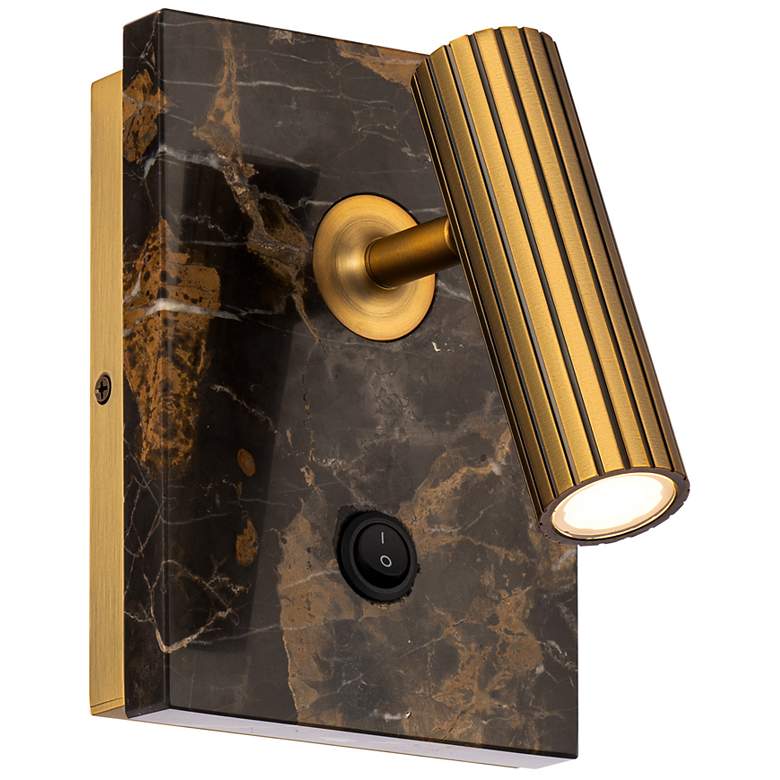 Image 2 Modern Forms Nexus Aged Brass Black LED Wall Lamp