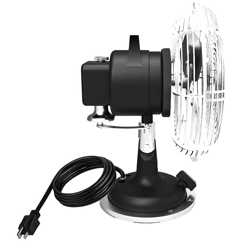 Image 2 Modern Forms Oscillating Matte Black and Nickel Plug-In Desk Fan more views