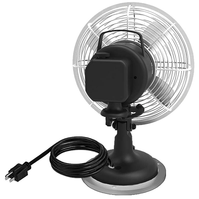 Image 3 Modern Forms Oscillating Matte Black and Nickel Plug-In Desk Fan more views