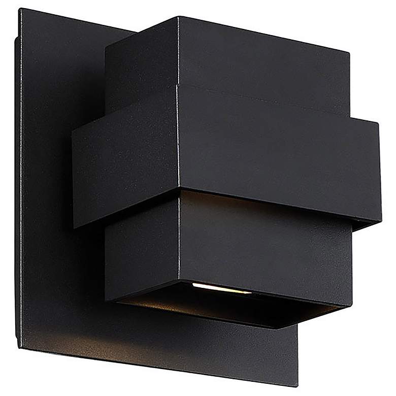 Image 1 Modern Forms Pandora 7" High Black LED Outdoor Wall Light