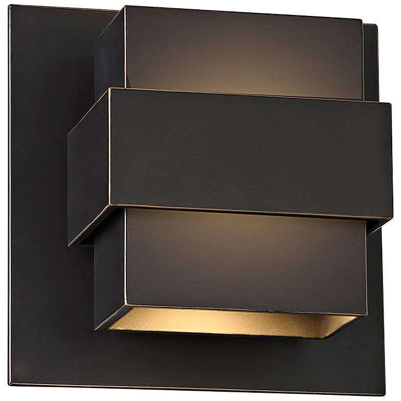 Image 1 Modern Forms Pandora 7" High Bronze LED Outdoor Wall Light
