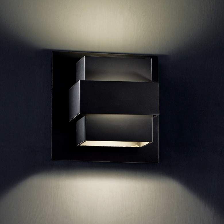 Image 2 Modern Forms Pandora 7" High Bronze LED Outdoor Wall Light more views