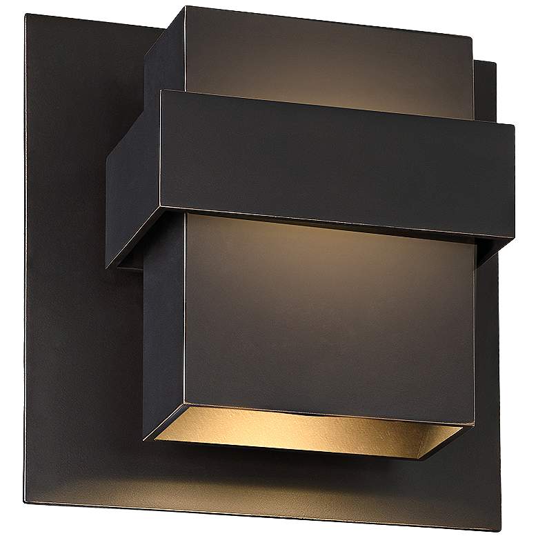 Image 1 Modern Forms Pandora 9" High Bronze LED Outdoor Wall Light