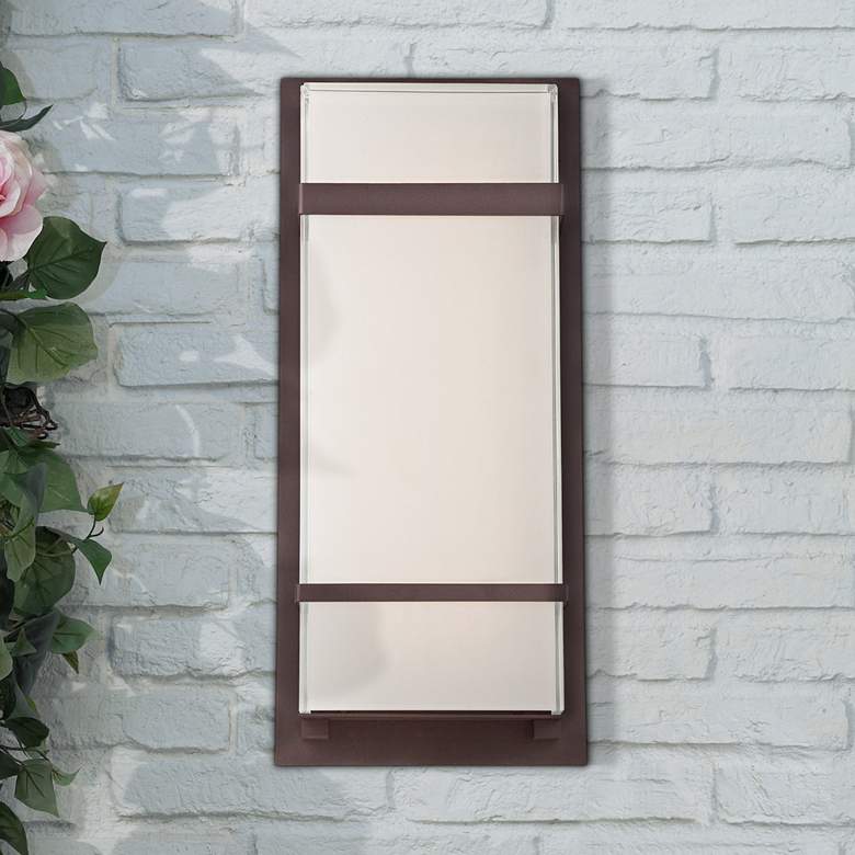 Image 1 Modern Forms Phantom 16" High Bronze LED Outdoor Wall Light