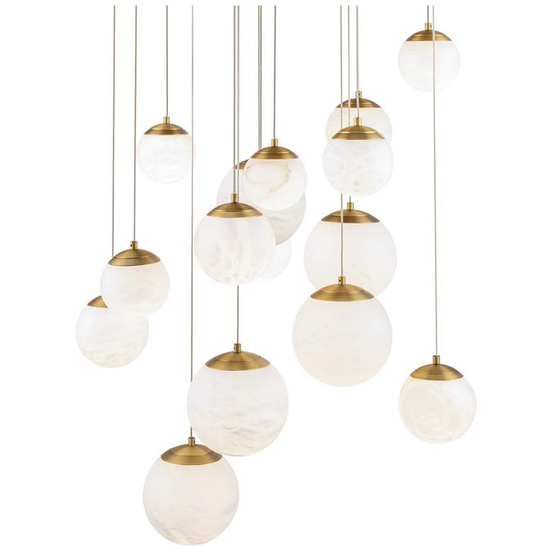 Image 1 Modern Forms Pisces 15 Light 23in Selectable CCT in Aged Brass