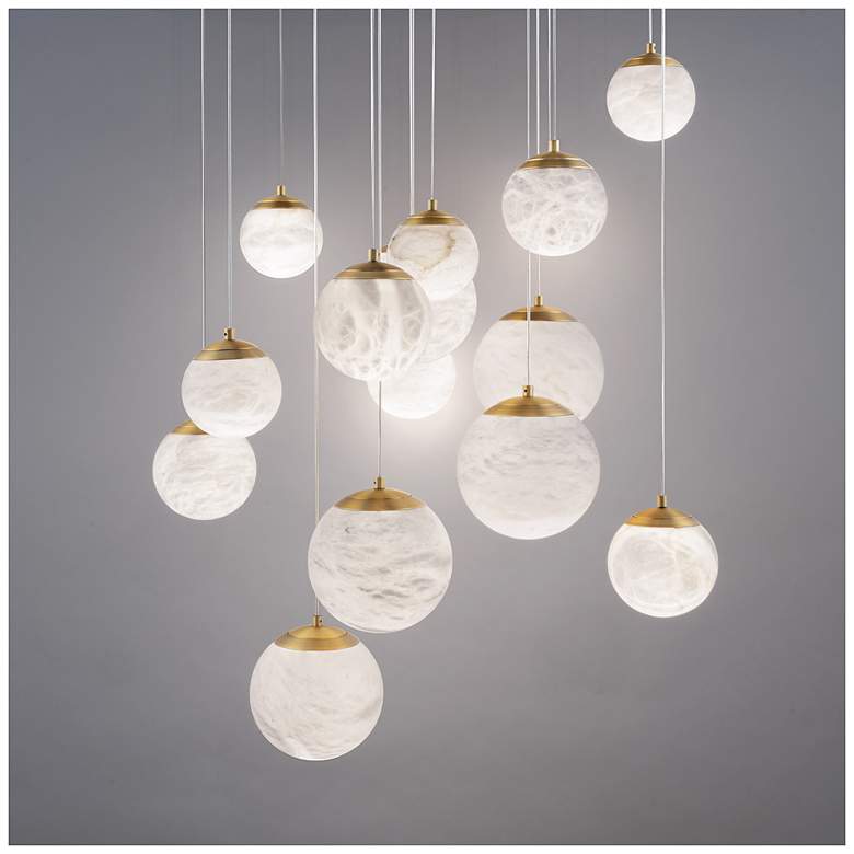 Image 2 Modern Forms Pisces 15 Light 23in Selectable CCT in Aged Brass more views