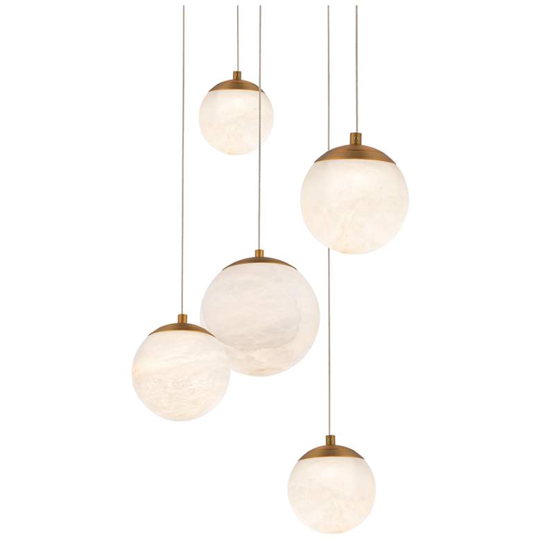 Image 1 Modern Forms Pisces 5 Light Selectable CCT in Aged Brass