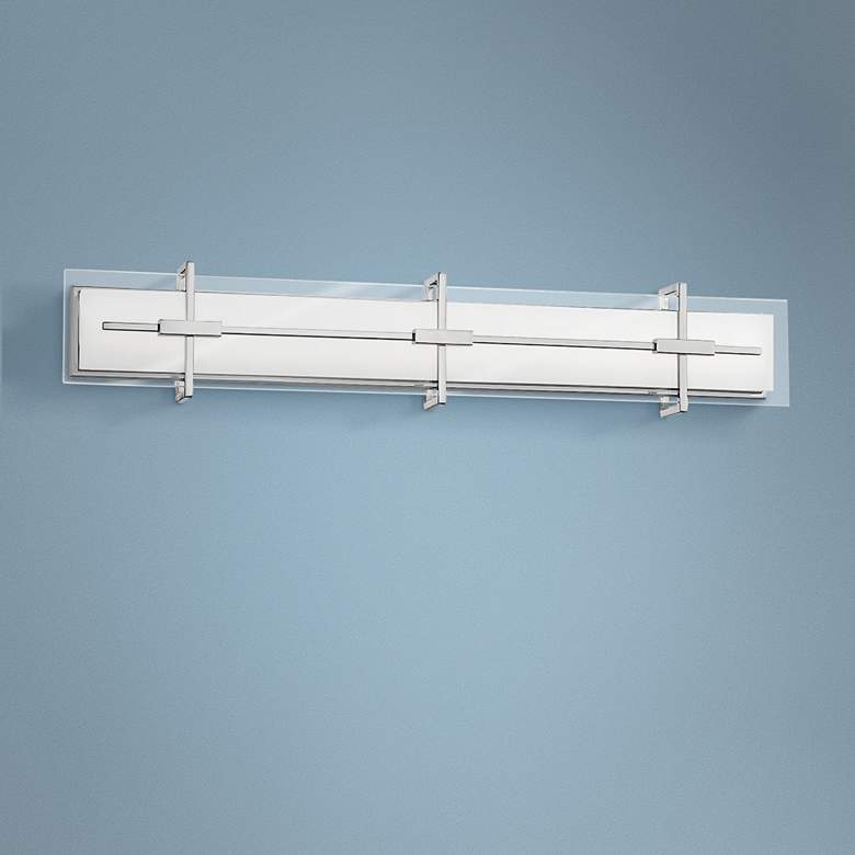 Image 1 Modern Forms Seismic 37" Wide Stainless Steel LED Bath Light