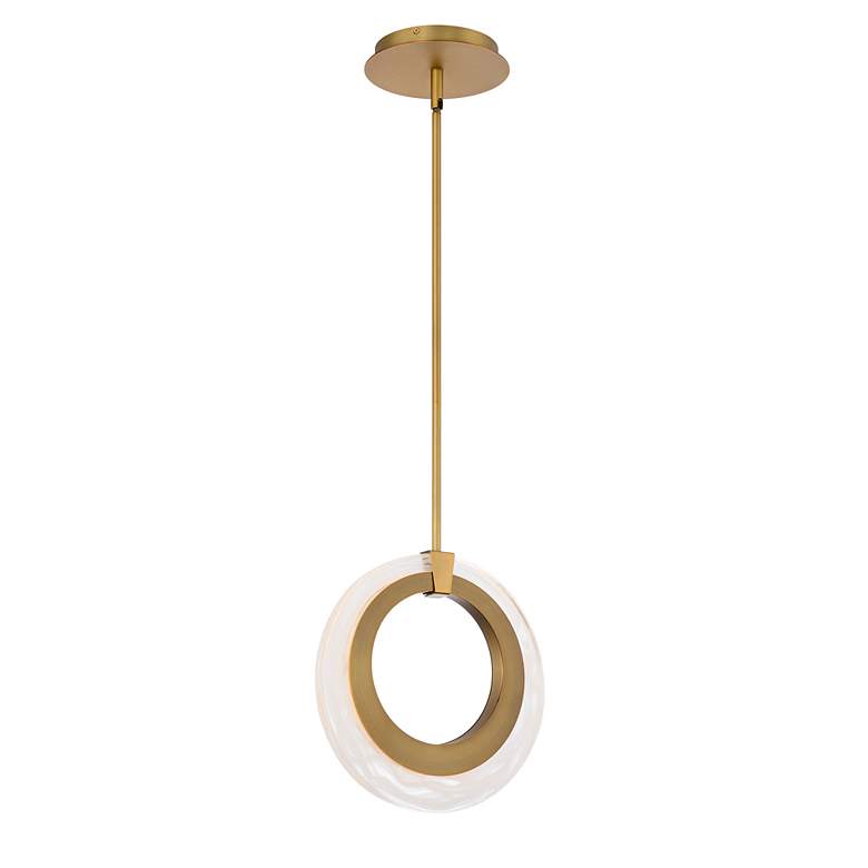 Image 4 Modern Forms Serenity 10" Wide Aged Brass LED Mini Pendant more views