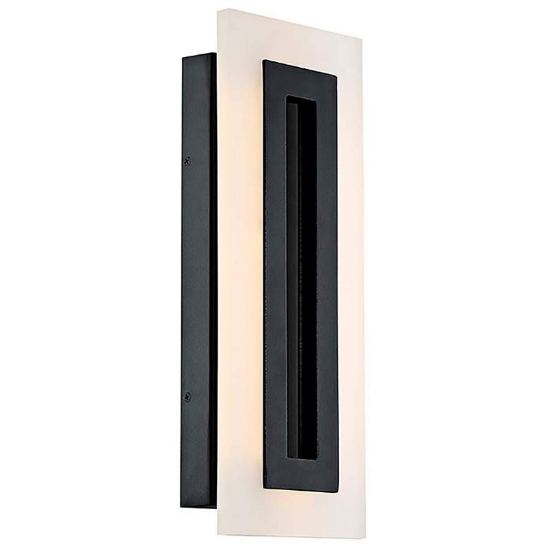 Image 1 Modern Forms Shadow 17" High Black LED Outdoor Wall Light