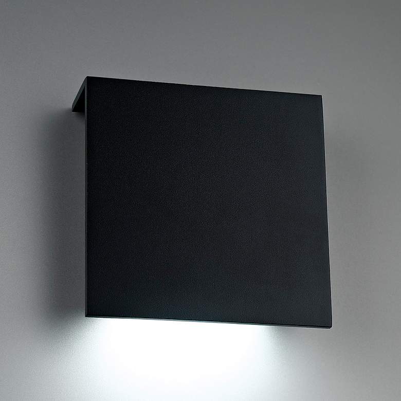 Image 1 Modern Forms Square 10" High Black LED Outdoor Wall Light