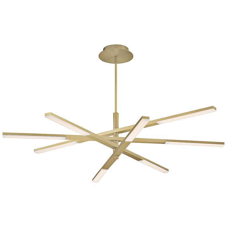 Image 2 Modern Forms Stacked 48" Brushed Brass 8-Light LED Chandelier