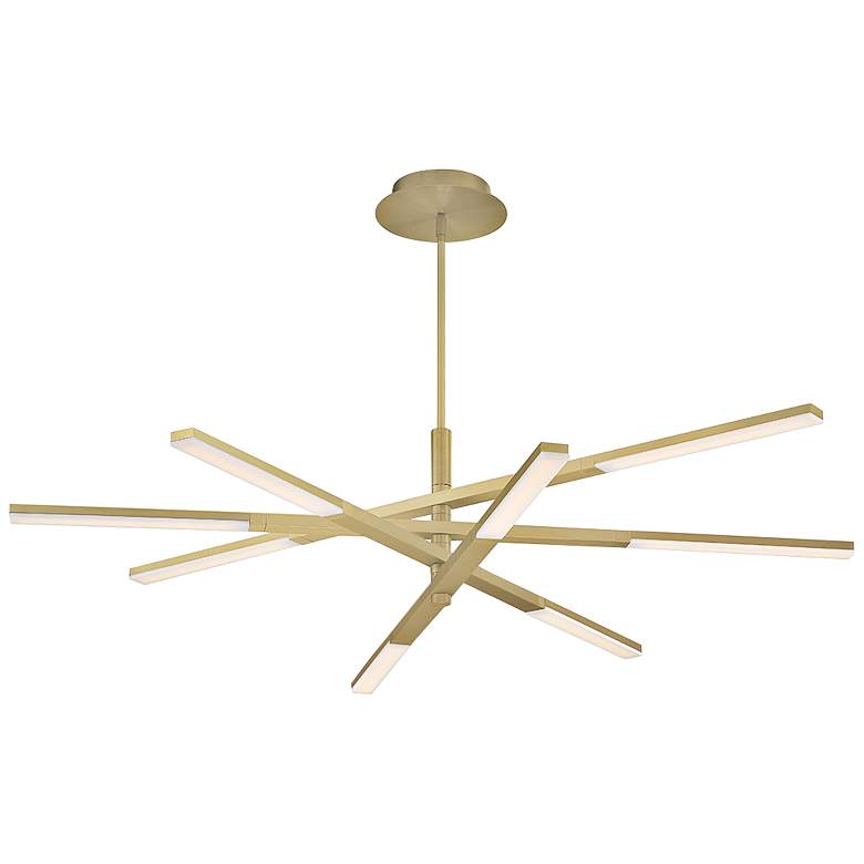 Image 2 Modern Forms Stacked 48 inch Brushed Brass 8-Light LED Chandelier