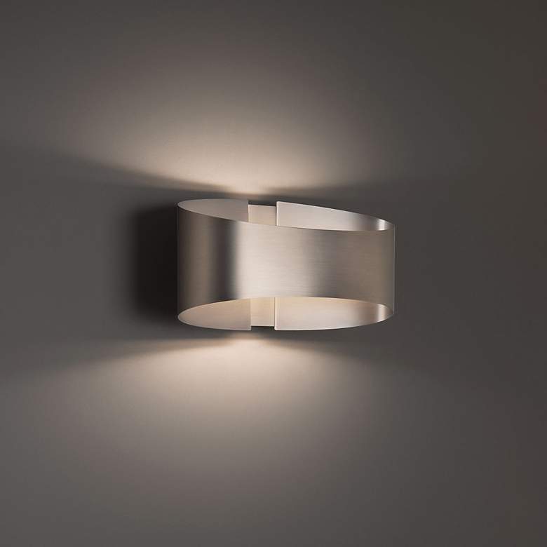 Image 1 Modern Forms Swerve 5" High Brushed Nickel LED Wall Sconce