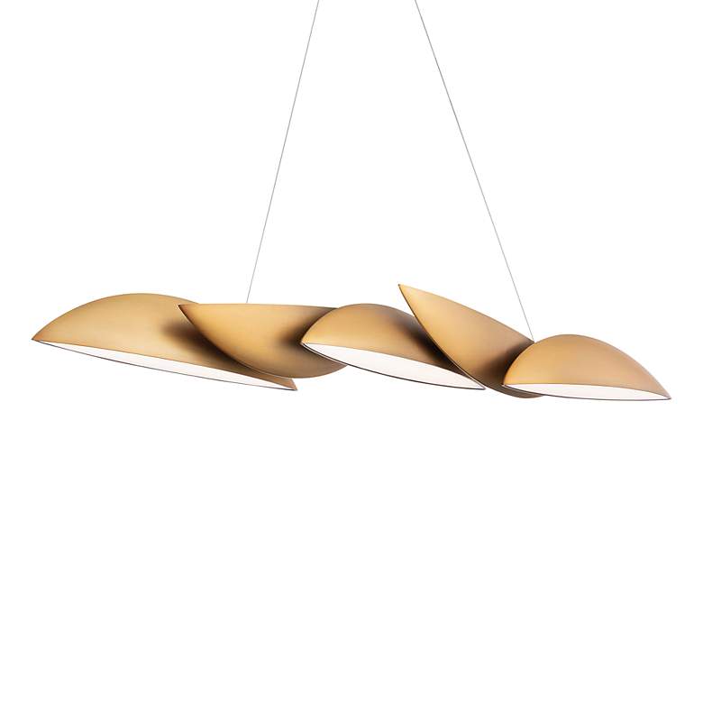 Image 2 Modern Forms Sydney 56 inch Wide Aged Brass LED Linear Pendant