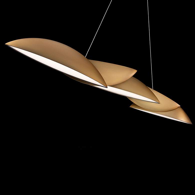 Image 5 Modern Forms Sydney 56" Wide Aged Brass LED Linear Pendant more views