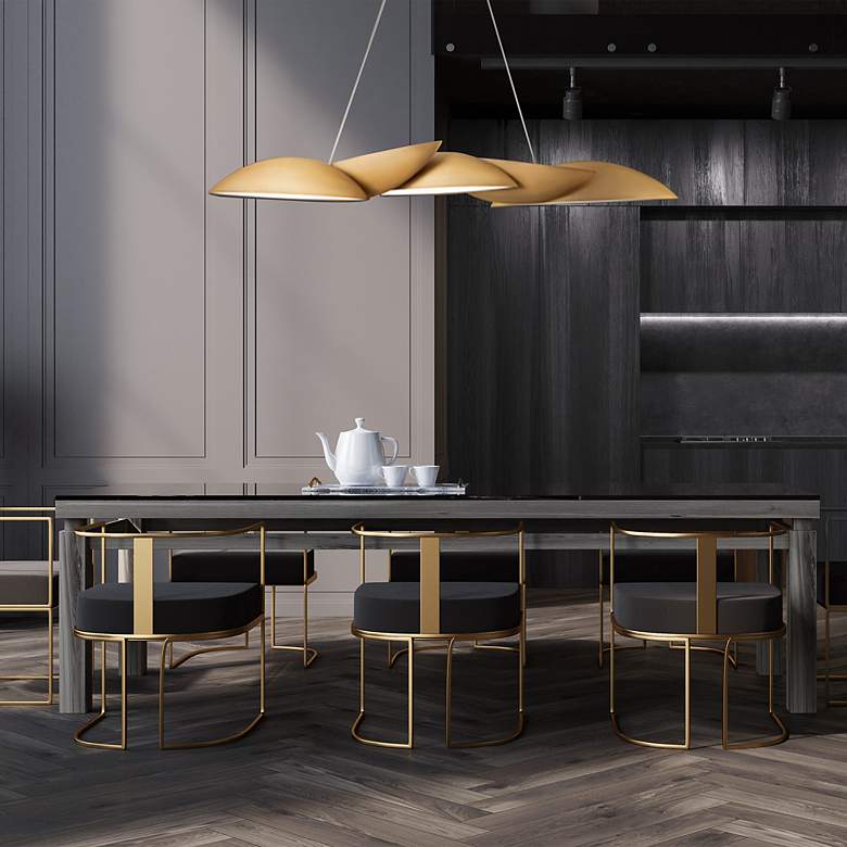 Image 7 Modern Forms Sydney 56" Wide Aged Brass LED Linear Pendant more views