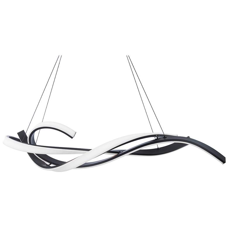 Image 2 Modern Forms Tidal 57 1/2" Wide Black LED Linear Pendant