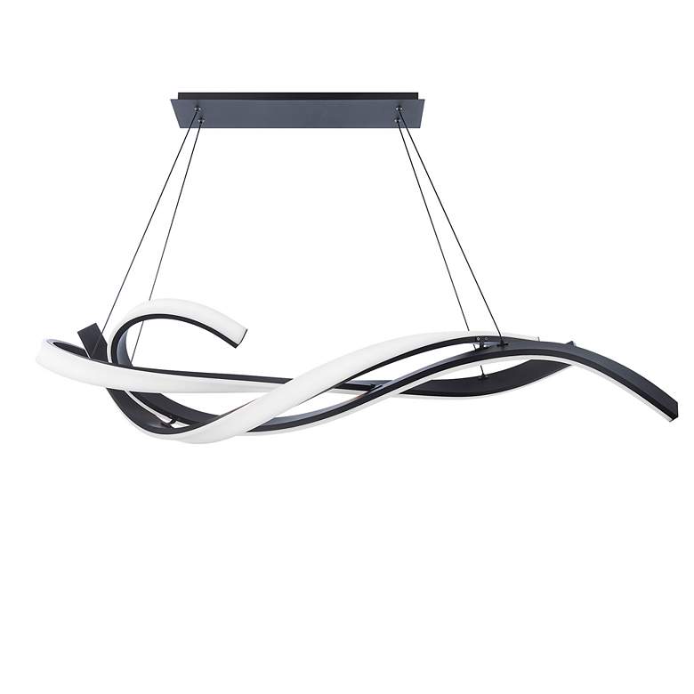 Image 3 Modern Forms Tidal 57 1/2 inch Wide Black LED Linear Pendant more views