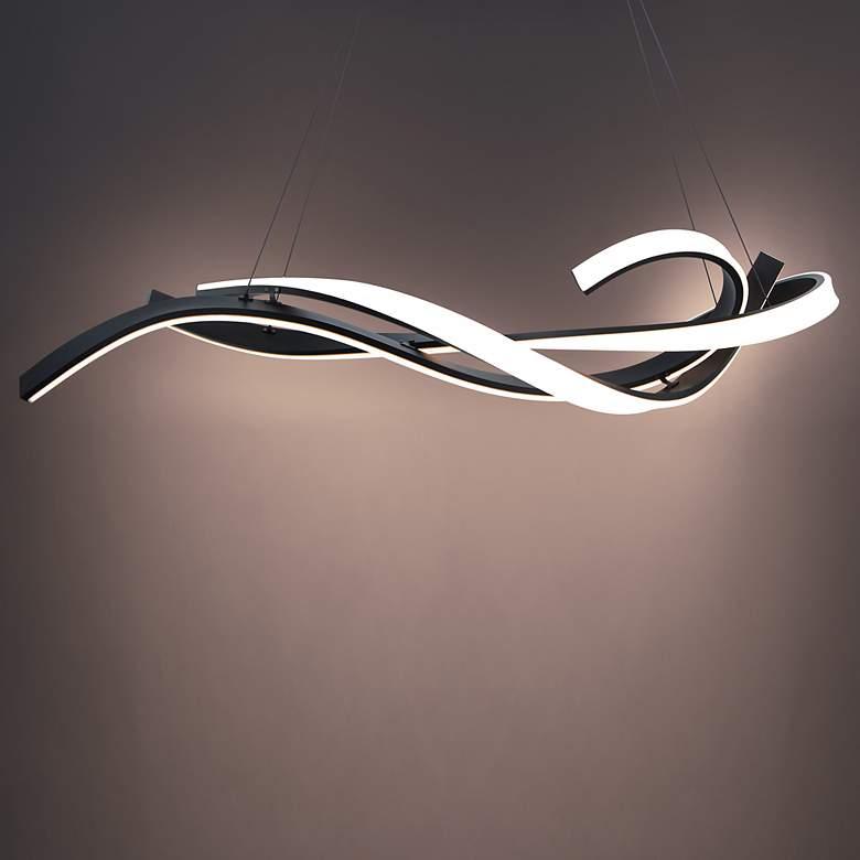 Image 4 Modern Forms Tidal 57 1/2" Wide Black LED Linear Pendant more views