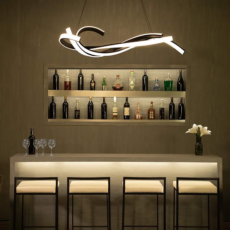 Image 6 Modern Forms Tidal 57 1/2" Wide Black LED Linear Pendant more views