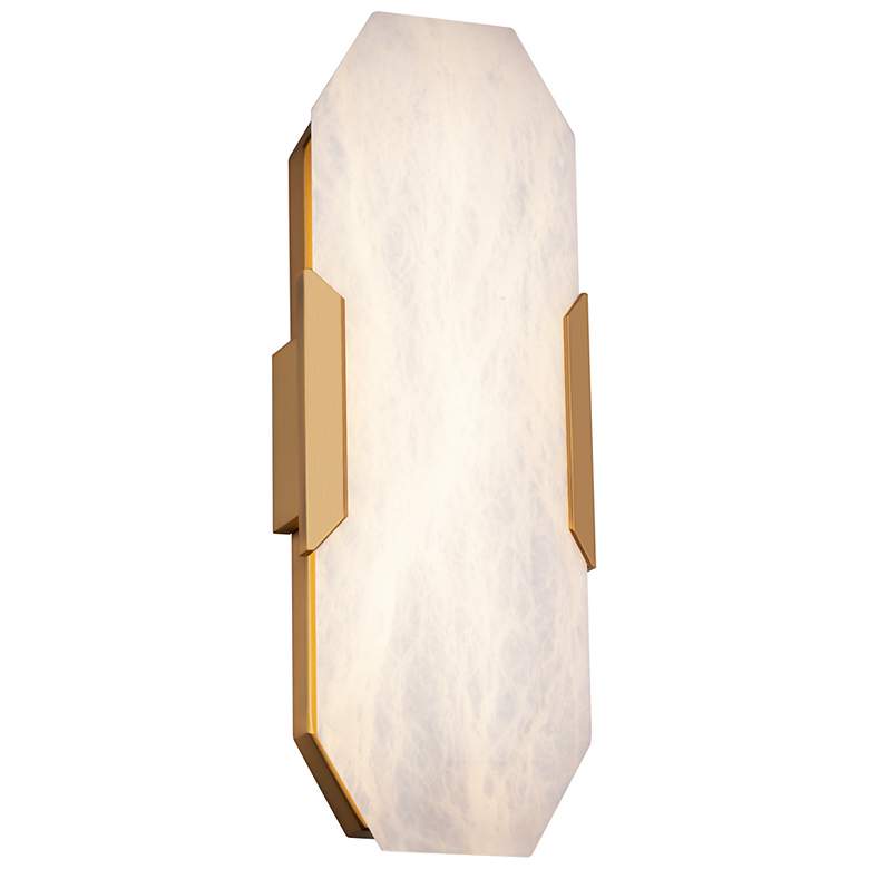 Image 2 Modern Forms Toulouse 18"H Aged Brass Alabaster Wall Sconce
