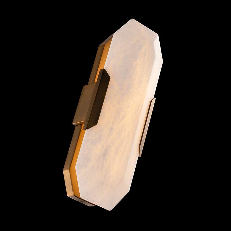 Image 4 Modern Forms Toulouse 18"H Aged Brass Alabaster Wall Sconce more views