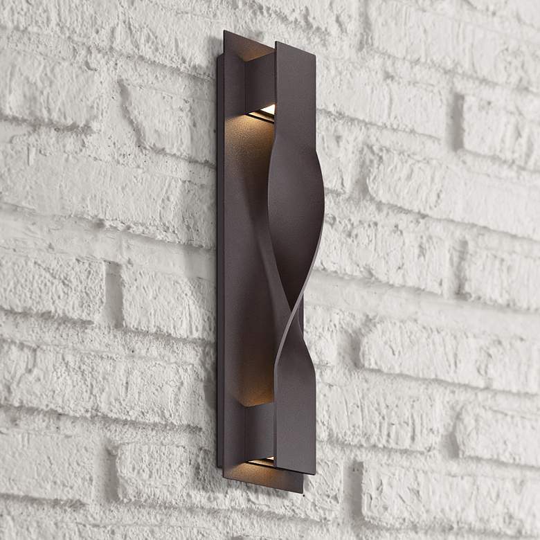 Image 1 Modern Forms Twist 20 inch High Bronze LED Outdoor Wall Light