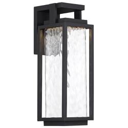 Modern Forms Two If By Sea 18"H Black LED Outdoor Wall Light