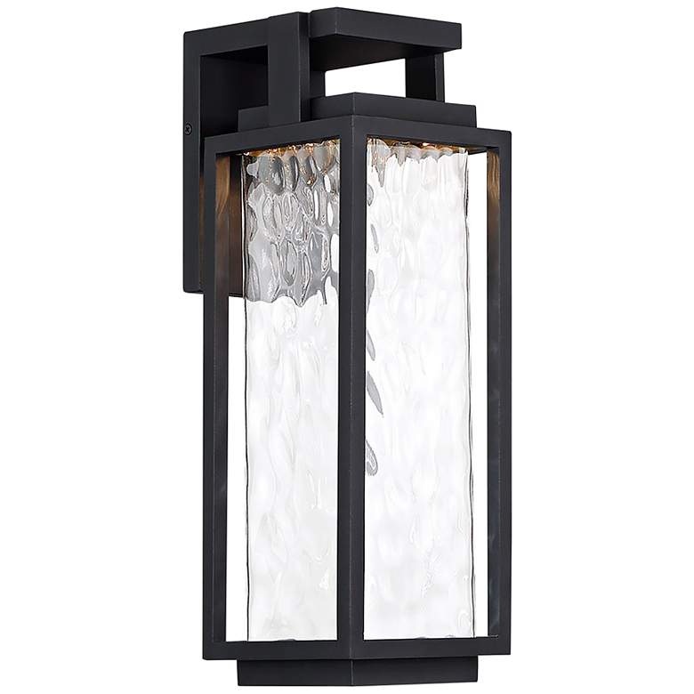 Image 1 Modern Forms Two If By Sea 25"H Black LED Outdoor Wall Light