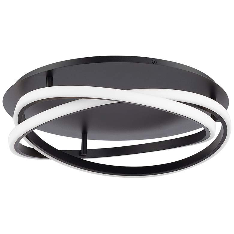 Image 3 Modern Forms Veloce 18" Wide Black Spiral Ring LED Ceiling Light