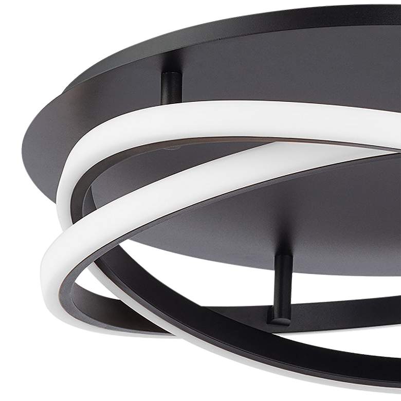 Image 4 Modern Forms Veloce 18" Wide Black Spiral Ring LED Ceiling Light more views