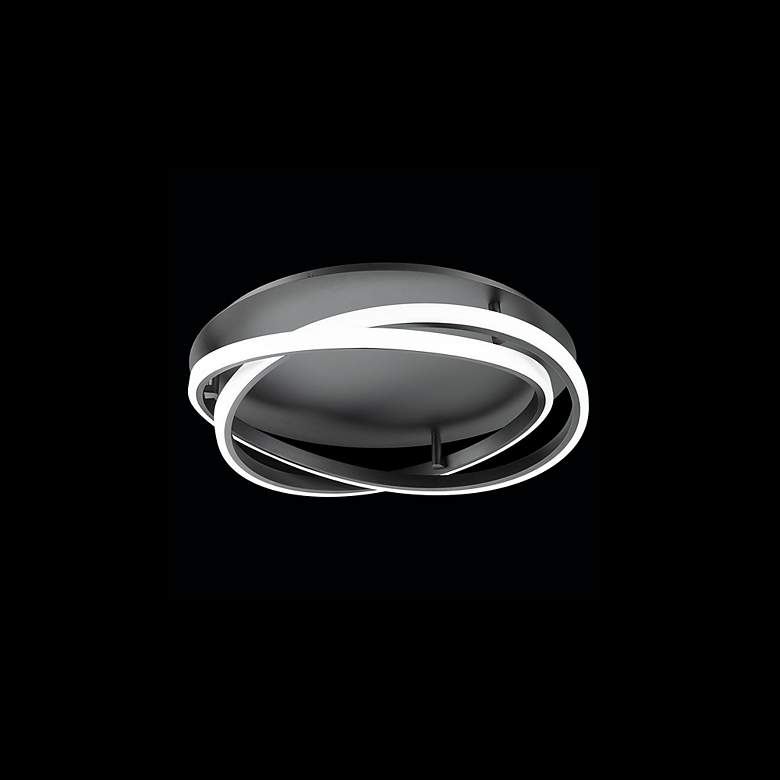 Image 6 Modern Forms Veloce 18" Wide Black Spiral Ring LED Ceiling Light more views