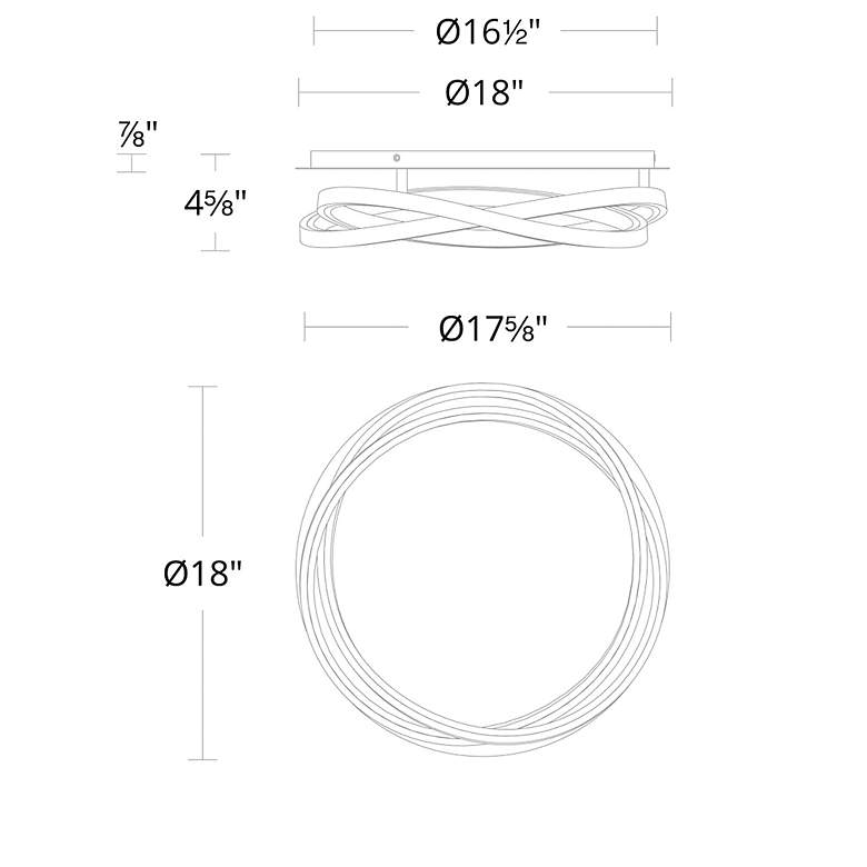 Image 7 Modern Forms Veloce 18" Wide Black Spiral Ring LED Ceiling Light more views