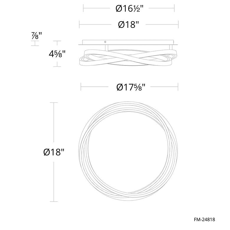 Image 4 Modern Forms Veloce 18 inch Wide Titanium Modern LED Ceiling Light more views