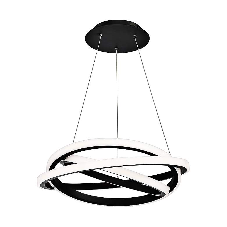 Image 2 Modern Forms Veloce 26 inch Wide Black 3-Light LED Pendant