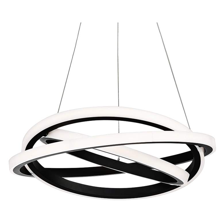 Image 3 Modern Forms Veloce 26 inch Wide Black 3-Light LED Pendant more views