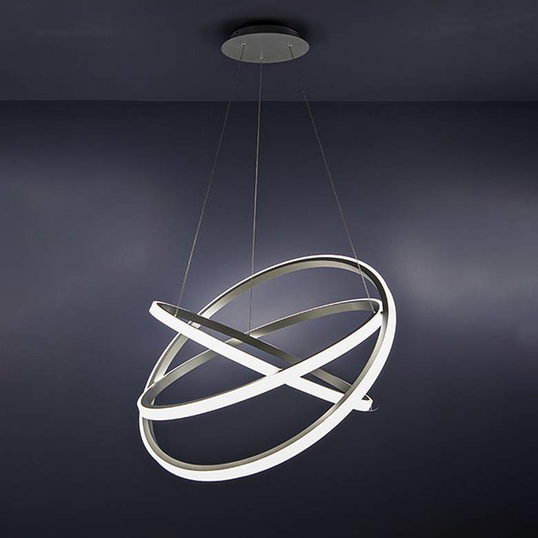 Image 2 Modern Forms Veloce 26 inch Wide Titanium 3-Light LED Pendant more views